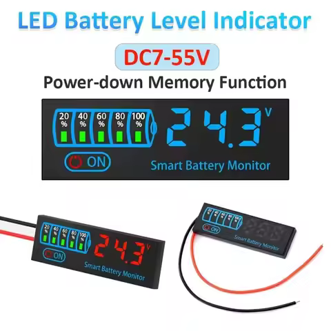 3S-14S DC7-55V Battery Level Indicator 12V 24V 36V 48V 18650 Lipo Lithium Battery Capacity Board Vol