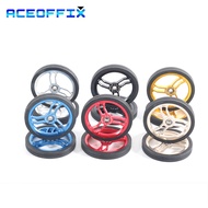 1 Pair Aceoffix 81mm Bicycle Easywheel For Brompton Easy Wheel For Birdy Bike Hollow 7075 Aluminum Alloy EZ-802