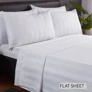 White Striped Flat Sheet Hotel Bed Sheet