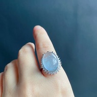 母親節 天然 氣質 海藍寶 戒指 水晶 天然石 禮物 S925活動戒 rin