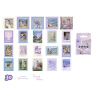 46pcs/pack，Oil Painting Image-boxed Sticker，DIY Stationery Decoration Stickers Suitable  for Photo Albums Diaries Cups Laptops Mobile Phones Scrapbooks