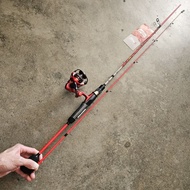 set pancing abu garcia + seahawk fishing set rod + reel