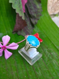 Cincin Batu Pirus gemstone feroza ready stock asli AA