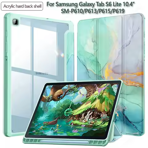 For Samsung Galaxy Tab S6 Lite 10.4inch SM-P610/P613/P615/P619 with S Pen Holder Case Clear Acrylic 