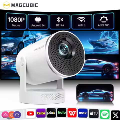 Magcubic 8K Projector HY320Pro-A Full HD Projector Android 14 Native 1080P Manual Focus Portable Hom