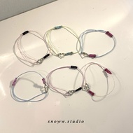 Sakura bracelets thin rope ||Bestie couple bracelet ||Bestie gift || Snoww.studio