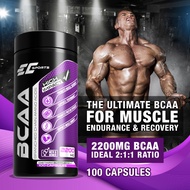 [Ready Stock] EC Sport BCAA Capsule 2200mg 2:1:1 L Leucine Isoleucine Valine Bcaa Supplement Muscle 