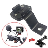 Aluminum Rearview Mirror with Stand for GoPro Hero 9 8 7 6 5, Xiaomi Yi, SJCAM, Monopod - Sturdy Sta
