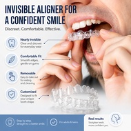 Invisible Clear Aligners, Removable Dental Teeth Straightener Braces, No Wire, 6-12 Months Result