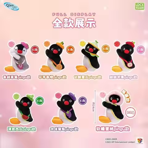 Genuine In Stock Lollipop Velvet Pingu Fruit Paradise Series Blind Box Kawaii Pendant Desktop Decora