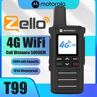 Motorola Zello Walkie Talkie T99 4G WIFI | 5000mAh Battery 5000KM Long Range IP54 Waterproof interco