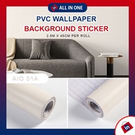Pvc Plain Color Wallpaper self-adhesive room wall sticker background (2.8m x 45cm) Creamy Yellow奶油黄