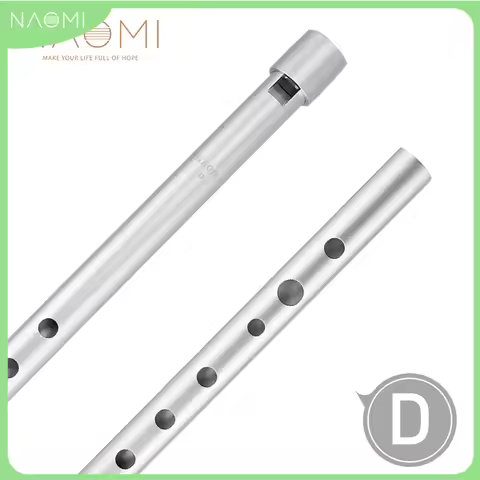 NAOMI High D Aluminum Alloy Penny Whistle Tin Whistle 6 Holes Flute Irish Integrated Blowing Nozzle
