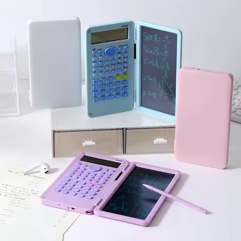 2-In-1 Foldable Scientific Calculator & 6 inch Writing Tablet 82MS 240 Function LCD Display For Coll