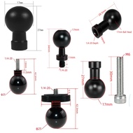 Aluminum Alloy 17mm/20mm/25mm Ball Head Adapter to 1/4 M6 for RAM Garmin Mount Motorcycle Phone Hold