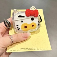 Cartoon Crayon Shin-chan Style 3D Hello Kitty Shape Buriburizaemon Airpods 4 Case, Shockproof Cover,