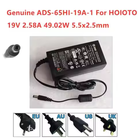 Genuine HOIOTO 19V 2.58A 49W AC DC Switching Power Adapter ADS-65HI-19A-1 19050E For Power Supply Ad
