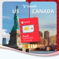 [Yoowifi] USA & Canada Travel Physical SIM with unlimited data 5G Fast delivery