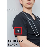 REKA SCRUBS - เสื้อคอวี สี Espresso Black - BEATRIX (ชุดสครับแพทย์ พยาบาล พร้อมปักชื่อ)