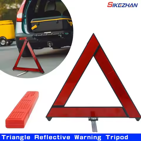 Car Triangle Reflective Warning Tripod Foldable Emergency Breakdown Warning Triangle Red Reflective 