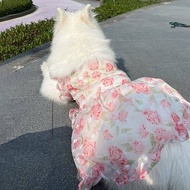 Pet Cat Dog Clothes Spring and Summer New Cute Medium Large Dog Clothing Pet Clothing Floral Princes