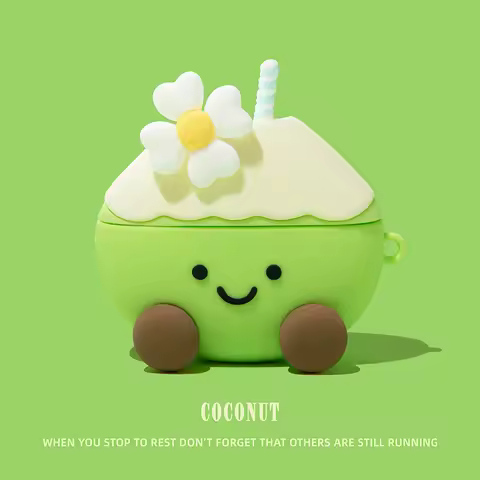 Funny Cute Coconut Headphone Case for Apple Airpods Pro 2 3 4 Cover Kawaii for Airpod 4th Pro2 Heads