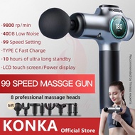 【MY Stock】KONKA Massage Gun electric 99 speed fascia gun LED display 8 massage heads