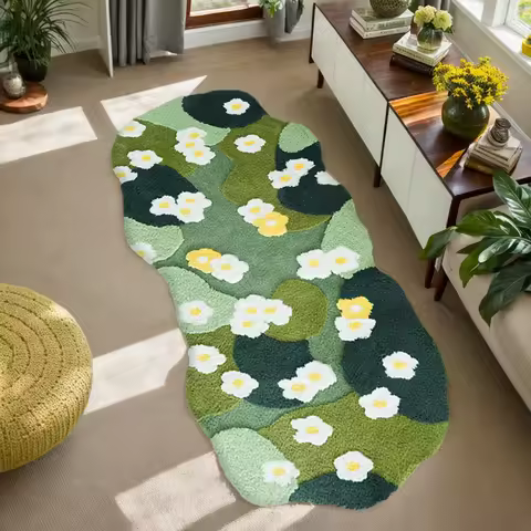 Fluffy Room Decorative Floor Mat Three-Dimensional Carpet Nordic 3D Lawn Moss Rugs Carpet Three-Dime