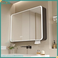 [OKLIFE. SG]Wall Cabinet Bathroom Toilet Cabinet Aluminum Circular Mirror Aluminum Bathroom Mirror