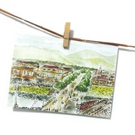 【台灣地方】 竹東．戰後初期的中興河畔 - 手繪明信片