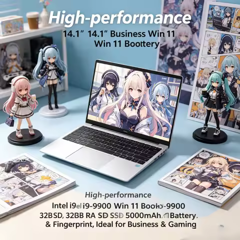 14.1" Win11 Business Notebook, Slim Body, Intel i9-9900, 32GB RAM, 2TB SSD, 5000mAh Battery & Backli