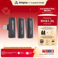 Amgras SoundMeta II Ultra Lavalier Wireless Microphone Noise Cancelling Ultra-Light Live Broadcast/V