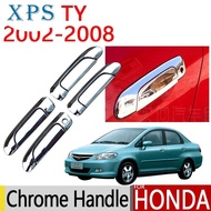 Xps สำหรับ Honda City 2002-2008อุปกรณ์ที่จับประตูชุบโครเมียมหรูหราไม่มีสนิม2003 2004 2005 2006สติกเกอร์2007แต่งรถ