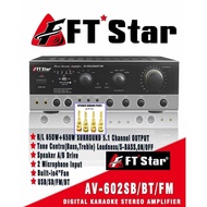 FT STAR AV-602USB 4-Channel Karaoke Mixing Power Amplifier 650Wx2