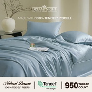 Dreamynight 100% TENCELTM Lyocell Natural Luxurio Luxury Fitted Bedsheet Set–950 Thread Count | Cool