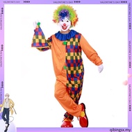 Adult Circus clown Costume Halloween Fancy Clown Men Colorful Carnival Clown Costume