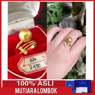 cincin mutiara laut lombok emas 22 karat perhiasan gold wanita premium - hitam 9