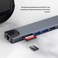 USB Hub Type C 8 in 1 USB C 4K HDMI SD/TF Card Reader Type C Converter Type C To HDMI PD RJ45