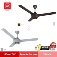 KDK K14X2-PBR Remote Control Ceiling Fan 3 Blade (Brown /Grey) Kipas