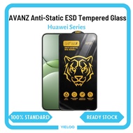 AVANZ Anti-Static ESD Tempered Glass | 9H Anti Scratch | Full Cover Big Curved Edge For Huawei Model