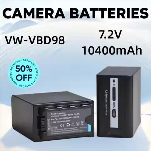 7.2V 10400mAh VW-VBD98 VW-VBD58 VBD78 AG-VBR118 for Panasonic MDH3 PX298 DVX200 HPX250 HPX255 HVX201