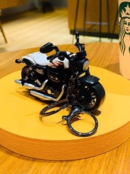 1個 Harley 迷你機車旋轉鑰匙扣，創意個性錢包玩具模型吊飾休閒
