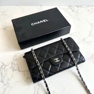 絕版古董包 Chanel黑色WOC皮革包 側背包 斜背包 中古二手包 長夾