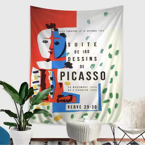 Picasso Art Painting Chart Tapestry Art Science Fiction Room Home Decor Cheap Hippie Wall Hanging