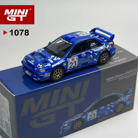 MINIGT 1:64 Subaru Impreza WRC99 2000 Acropolis Rally MGT alloy car model 1078