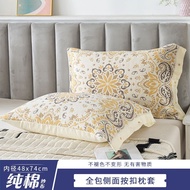【店铺热销】枕头套 纱布枕巾 ZG6A Pillowcase 48x74cm 100% Cotton Breatherble Absorbent Adult Home Bedding Set of 2