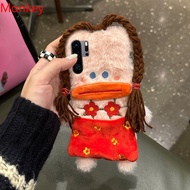 Cute Plush Funny Braid Red Flower Female Case For Huawei Nova 3I 7I 8I 5T 9SE 10 11 Mate 20 P50 P40 P30 P20 Y9S Shockproof Cover