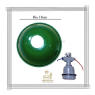 Kap Lampu Jalan WD Hijau Mini Satu Set Gantung E27 / Fitting PVC