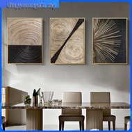 （With Frame）3PCS Abstract Wood Texture Poster Marble Texture Canvas Painting Living Room Decor 50x70