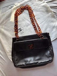 Chanel vintage tote bag 玳瑁色肩帶